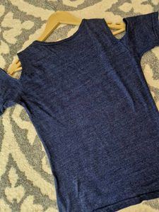 Cute Blue Cut-Out T-Shirt