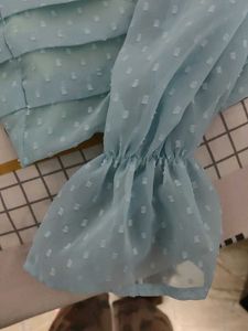 Cute Blue Polka Dot Crop Top