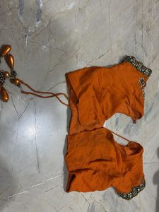 Orange Heavy Saree With Blouse