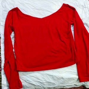 Red Long Sleeve Top