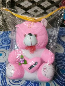 Pink Teddy Bear with Love Heart