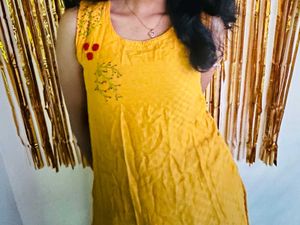 Yellow Embroidered Dress