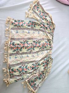 Floral Top with Tassels