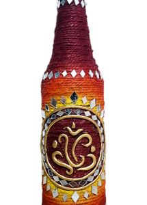 Handmade Decorative Bottle with Lord Ganesha Symbo