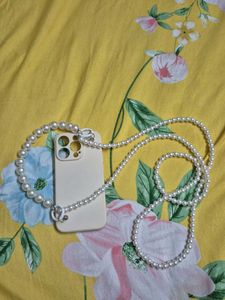 Pearl Phone Case With Strap Holder