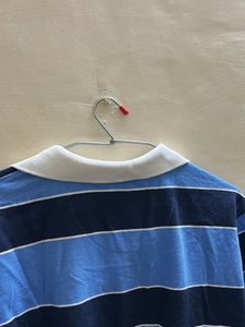 Teamspirit Blue Striped Polo T-shirt