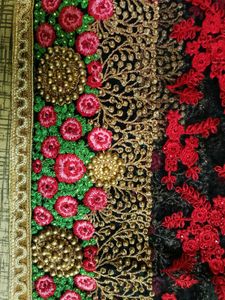 🥀🖤✨Heavy Black Embroidery Net Saree✨🖤🥀