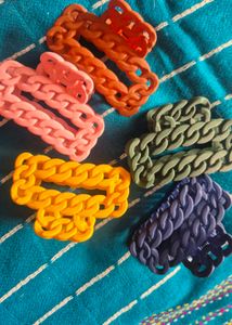 Chunky Chain Hair Clips 5 pcs