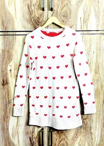Heart Pattern Knit Sweater size-36-M