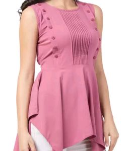 Casual Shoulder Straps Solid Women Pink Top