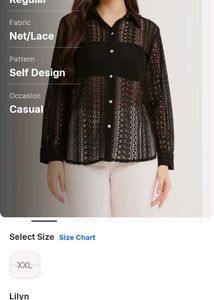 Lilyn Black Lace See-Through Shirt