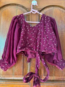 Bright Marron Colour Dress For Girls