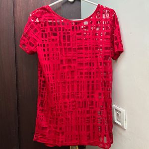 Red Cutout Top