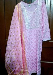 Beautiful Baby Pink straight Kurta Set