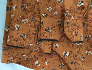 Orange Short Kurta type  Shirt