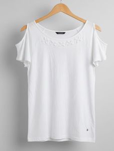 Monte Carlo White Cold Shoulder Top