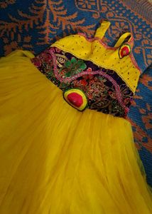 Yellow Sleeveless Gown