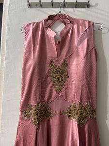 Rose Pink Ethnic Gown/one Piece