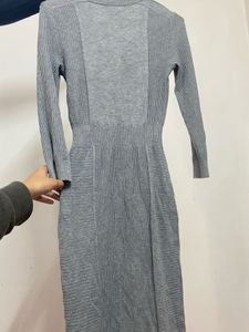 H&amp;M Gray Ribbed Knit Dress