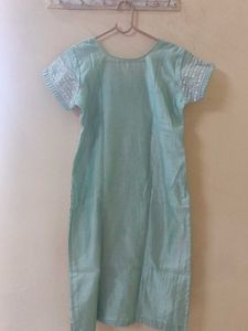 Light Blue Sequin Embellished Kurti
