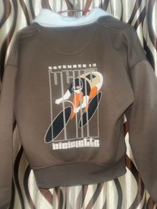 H&amp;M Brown V-Neck Sweatshirt