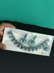 Blue  Neckset Earrings And Mangtikka. Very Special