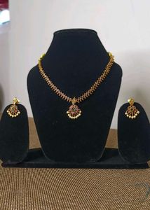 Elegant Gold-Plated Necklace & Earring Set
