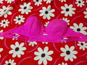 Pink Lace Strapless Bra Top