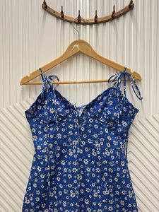 Blue Floral Midi Dress