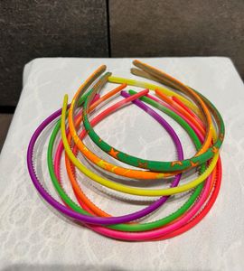 Set Of 8 Neon Hairbands