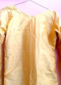 Yellow Kurti with grey salwar