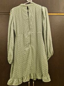 Chic Sage Green Ruffle Mini Dress