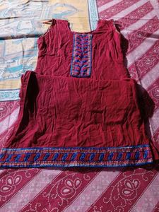 Red Suit With Flared Palazzo