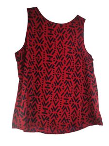 Red &amp; Black Print Tank Top