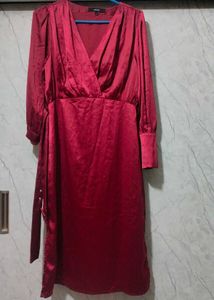 Wrap-Style Sheath Dress with Belt