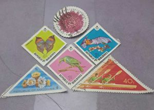 Set Of 6 Rare Odd Shaped Stamps.