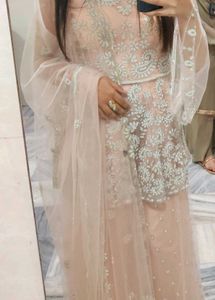 Elegant Pink Embroidered Dress Free Delivery 🤩