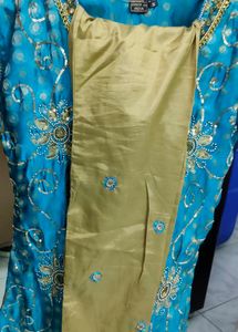 Traditional Chanderi Silk Suit 💙💛