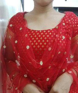 full gher plazzo suit dupatta
