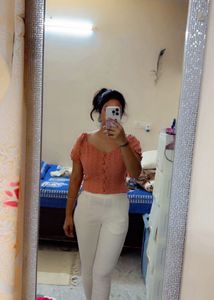 Cute Brown Eyelet Top
