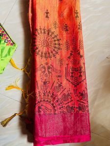 Pure Handloom Saree With Ready Blouse Very New