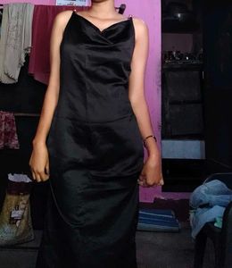 Sleek Black Slip Dress