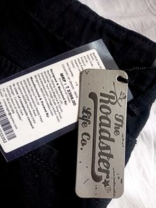 High Waist Straight Roadster Branded Black Jeans