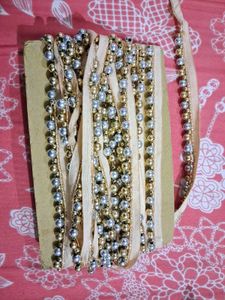 Vintage Gold & Silver Beaded Trim (15 Meter)