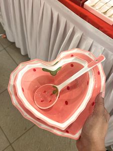 3 PC Set - Strawberry Heart Plate