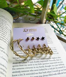 Gold Plated Hoops Earrings Combo