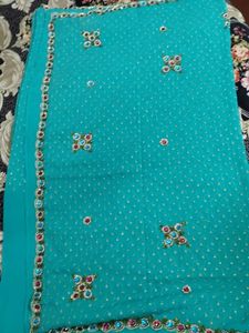 Green colour customise saree
