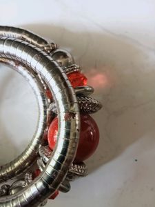 Ethnic Red Bangle Bracelet