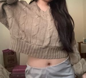Cute tan cable Knit Sweater