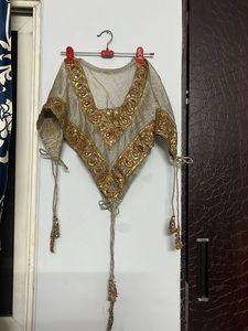 Embroidered Silver Crop Top